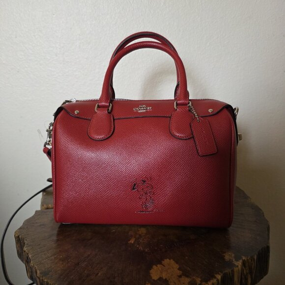 Coach x Peanuts Snoopy Mini Bennett Satchel Bag Red Leather F37272 NWOT Limited - Picture 13 of 16